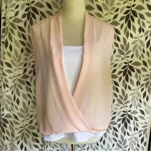 XXI‎ Women Top Size S Y2K Pink Sheer Sleeveless Fairy Feminine Romantic Chic